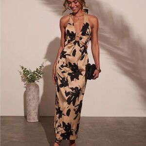 Endless Rose Floral Cut Out Halter Dress size SMALL NWT